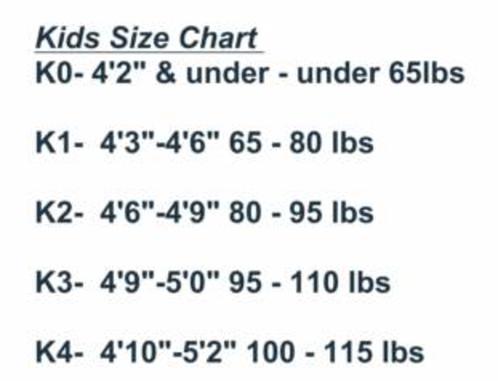 K2 Size Chart